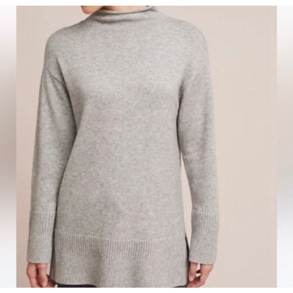 ANTHRO | MOTH | Saskia Mock Neck Sweater Gray